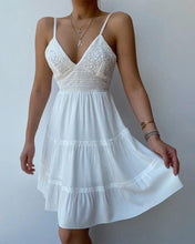 Load image into Gallery viewer, Crochet Lace Tied Detail Backless Cami Dress
