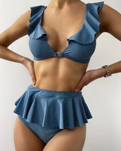 Load image into Gallery viewer, Women&#39;s Pleated Solid Color Bikinis
