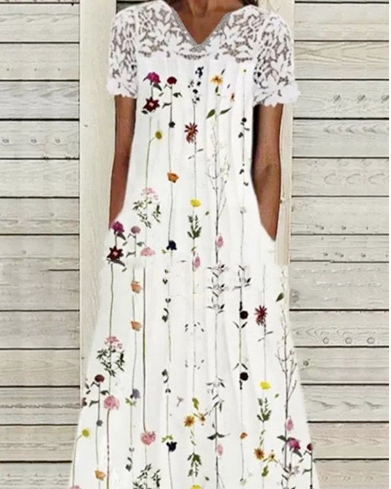 Women's Casual Floral Printed Long Dresses