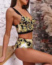 Load image into Gallery viewer, Split Swimsuit Lace Shoulder Strap Bikini
