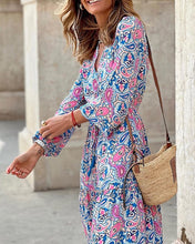 Load image into Gallery viewer, Women&#39;s Elegant Floral Print V-neck Maxi Dress
