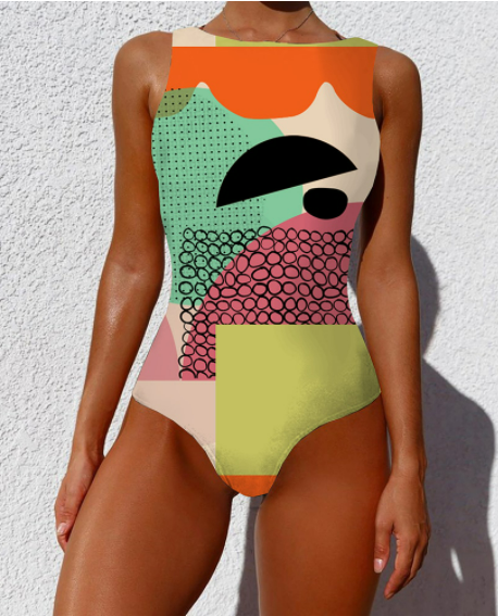 Women's Chic Print Sexy Print One Piece Swimsuit