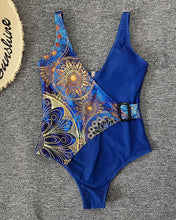 Load image into Gallery viewer, Women&#39;s Retro Printed Ethnic Style Hollowed-Out One-Piece Swimsuits
