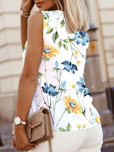 Load image into Gallery viewer, Floral Print Knotted Detail V-Neck Tank Top
