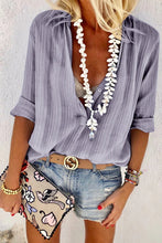 Load image into Gallery viewer, Casual V Neck Button Blouse Tops
