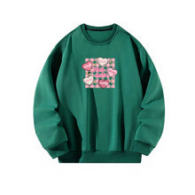 Load image into Gallery viewer, Women Crewneck Sweatshirt Green Pullover Graphic Love Sweatshirt
