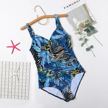 Load image into Gallery viewer, Women Sexy Printed Straps Bikini Double Strap High Waist One-piece Swimsuit
