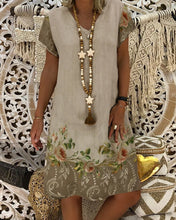 Load image into Gallery viewer, Boho V-neck Floral Print Short Sleeve Dress
