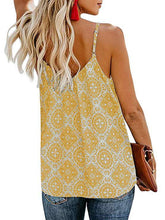 Load image into Gallery viewer, V Neck Geometric Pattern Loosen Tanks

