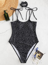 Load image into Gallery viewer, Polka Dot Cami Swimsuit with Hairband
