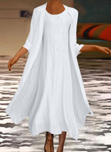 Load image into Gallery viewer, Solid Tunic Round Neckline Maxi A-line Dress
