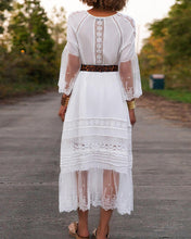 Load image into Gallery viewer, Women&#39;s Embroider Belt White Long Dress
