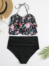 Load image into Gallery viewer, Women&#39;s Swimwear Tankini 2 Piece Swimsuit Print Tropical Leaf Vacation
