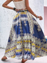 Load image into Gallery viewer, Multicolor Boho Print Elastic High Waist Pleated A Line Maxi Skirt
