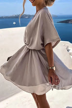 Load image into Gallery viewer, Solid Patchwork V Neck Cake Skirt Dresses
