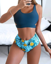 Load image into Gallery viewer, Women&#39;s Solid High Waist Printed Swimsuit

