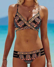 Load image into Gallery viewer, Fashion Summer Retro Print Women Two-Piece Suit Bikini
