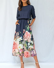 Load image into Gallery viewer, Sweet Floral Printing Long Sleeve Long Dress
