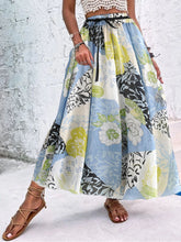 Load image into Gallery viewer, Multicolor Floral Print Elastic High Waist Pleated A Line Maxi Skirt
