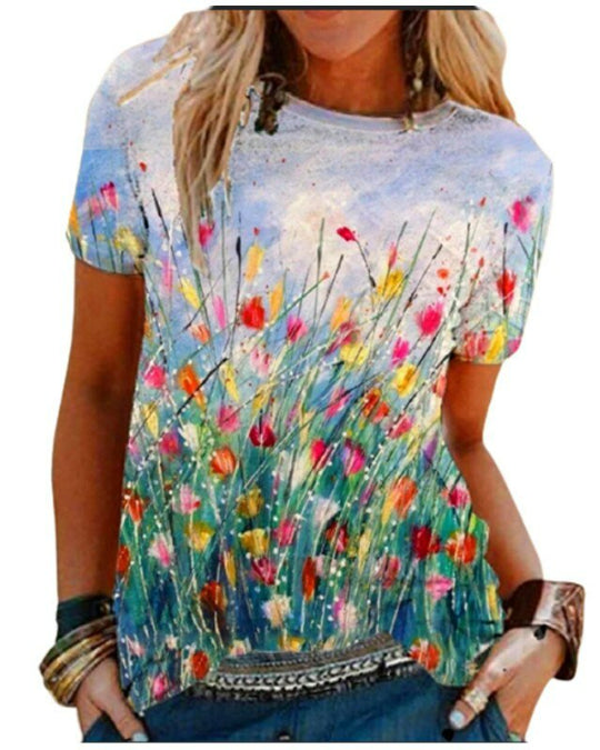 Floral art t-shirt
