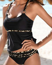 Load image into Gallery viewer, Women&#39;s Solid Halter Neck Drawstring Tankini Set
