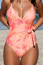 Load image into Gallery viewer, Surplice Side Tie One Piece Swimsuit
