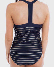 Load image into Gallery viewer, Sleeveless Striped Halter Neck Two Pieces Tankinis
