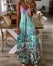 Load image into Gallery viewer, Women Summer Print Gradient Sleeveless Long Dress
