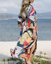 Load image into Gallery viewer, Women&#39;s Tropical Printed Cross Maxi Cover-Ups
