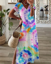 Load image into Gallery viewer, Women&#39;s Tie Dye Colorful Long Dresses
