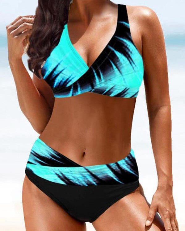 Multicolor Print Pattern Design Ladies Summer Vacation Style Bikinis