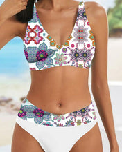 Load image into Gallery viewer, Women&#39;s Swimwear Bikini 2 Piece Swimsuit Open Back Print Floral
