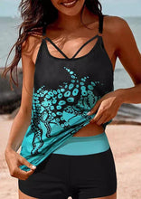 Load image into Gallery viewer, Hollow Out Floral Print Tankini Set
