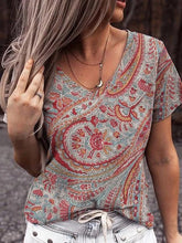 Load image into Gallery viewer, V Neck Paisley T-Shirt
