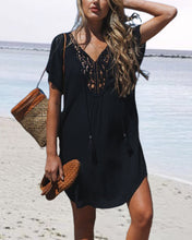 Load image into Gallery viewer, Women&#39;s Solid V-Neck Tassel Lace Cover-Ups
