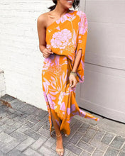 Load image into Gallery viewer, Floral Print One Shoulder Dress
