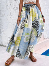 Load image into Gallery viewer, Multicolor Floral Print Elastic High Waist Pleated A Line Maxi Skirt
