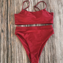 Load image into Gallery viewer, Bandeau Swimwear Women Swimsuit Sexy Ruffles Bikini Set Thong Beachwear
