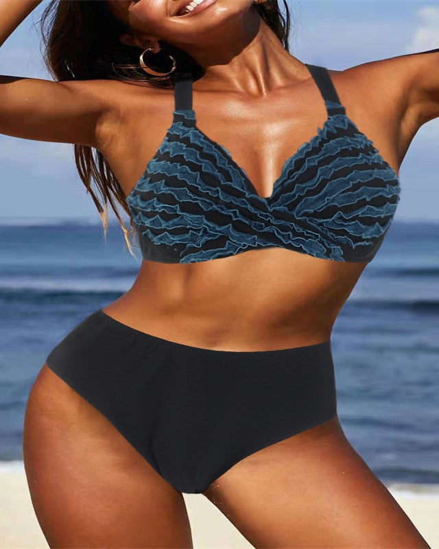 Women Sexy Wear Bikini Retro Printed Beach Bikini Push Up