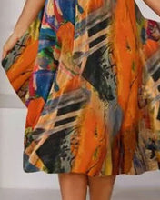 Load image into Gallery viewer, Women&#39;s Dress Short Sleeve Print V Neck Vintage
