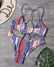 Load image into Gallery viewer, Mini Bikini Sexy Geometric Print Seperate Hight Waist Swimsuit With Push Up

