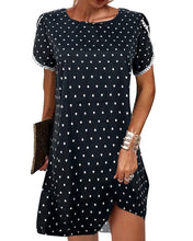 Load image into Gallery viewer, Women&#39;s Summer Polka Dot Crew Neck Dress
