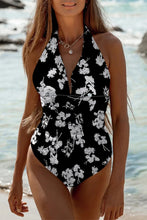 Load image into Gallery viewer, Floral Wrap One Piece Swimsuits
