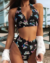 Load image into Gallery viewer, Butterfly Print Lace up Sexy Swimsuit
