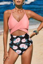 Load image into Gallery viewer, Black Retro Pattern One-Piece Swimsuit
