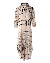Load image into Gallery viewer, Letter Print Button Down Shirt Dress
