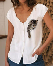 Load image into Gallery viewer, Cotton-Blend Short Sleeve Casual Shirts &amp; Tops
