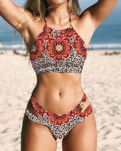 Load image into Gallery viewer, Women&#39;s Boho Sexy Allover Floral Leopard Print Cut Out Bikinis
