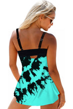 Load image into Gallery viewer, Keyhole Back Tie Dye Tankini Swimdress and Panty
