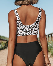 Load image into Gallery viewer, Sexy Fashion Women&#39;s Leopard Print Knot Front Bikini Set

